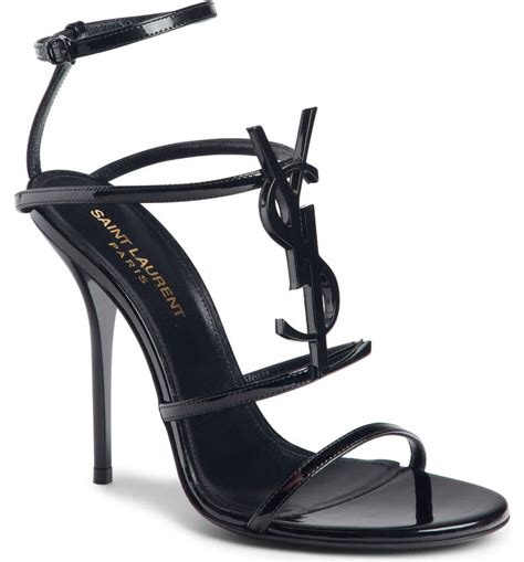 ysl black strappy heels.